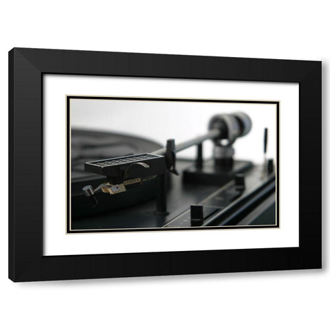 Turntable II Black Modern Wood Framed Art Print with Double Matting by Stramel, Renee W.