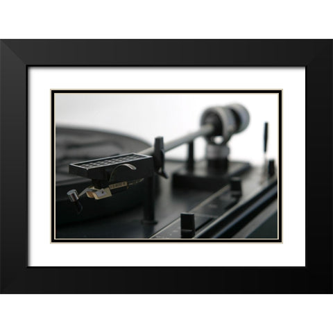 Turntable II Black Modern Wood Framed Art Print with Double Matting by Stramel, Renee W.