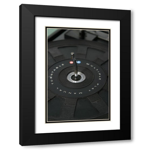 Turntable III Black Modern Wood Framed Art Print with Double Matting by Stramel, Renee W.