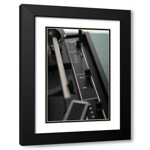Turntable IV Black Modern Wood Framed Art Print with Double Matting by Stramel, Renee W.