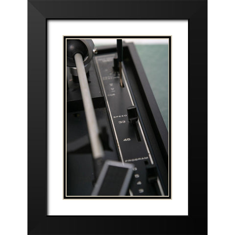 Turntable IV Black Modern Wood Framed Art Print with Double Matting by Stramel, Renee W.