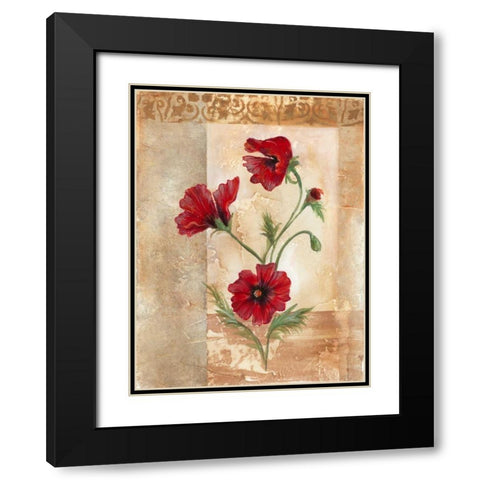 Red Poppies III Black Modern Wood Framed Art Print with Double Matting by Cuozzo, Marianne D.