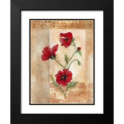 Red Poppies III Black Modern Wood Framed Art Print with Double Matting by Cuozzo, Marianne D.