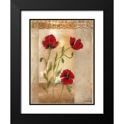 Red Poppies IV Black Modern Wood Framed Art Print with Double Matting by Cuozzo, Marianne D.