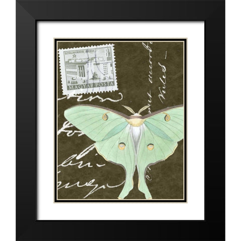 Le Papillon Script I Black Modern Wood Framed Art Print with Double Matting by Vision Studio