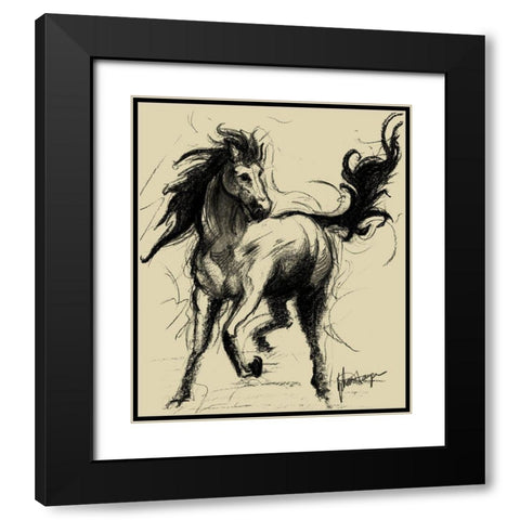 Midnight on Khaki Black Modern Wood Framed Art Print with Double Matting by Harper, Ethan