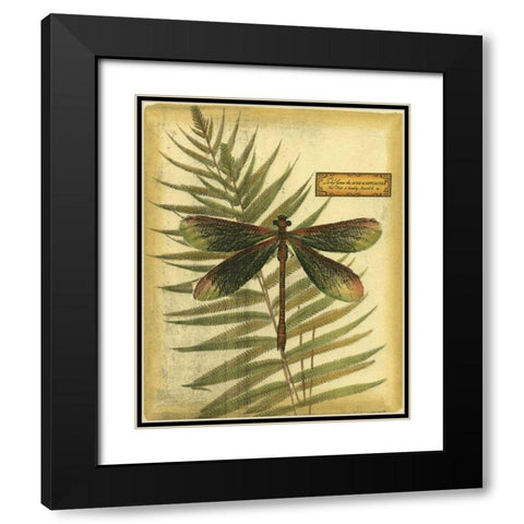 Royal Dragonflies IV Black Modern Wood Framed Art Print with Double Matting by Vision Studio