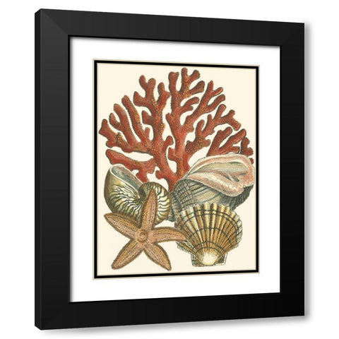 Small Coral Medley I Black Modern Wood Framed Art Print with Double Matting by Vision Studio