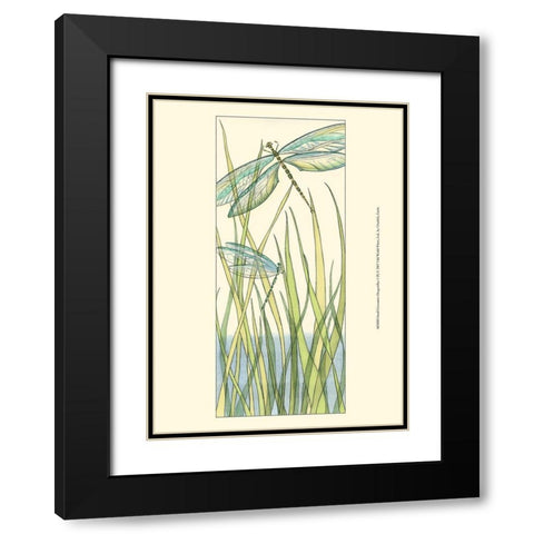 Small Gossamer Dragonflies I Black Modern Wood Framed Art Print with Double Matting by Zarris, Chariklia