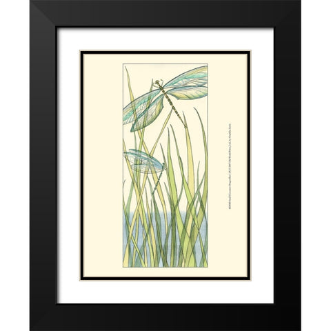 Small Gossamer Dragonflies I Black Modern Wood Framed Art Print with Double Matting by Zarris, Chariklia