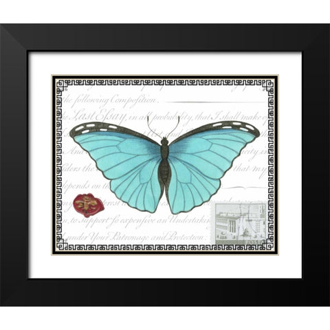 Butterfly Prose IV Black Modern Wood Framed Art Print with Double Matting by Vision Studio