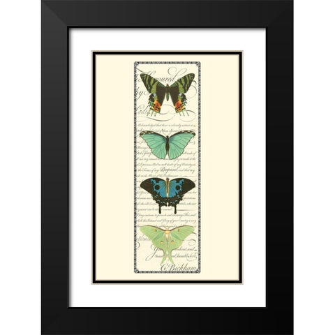 Small Butterfly Prose Panel II (P) Black Modern Wood Framed Art Print with Double Matting by Vision Studio