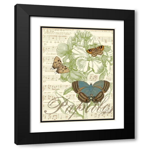 Papillon Melange I Black Modern Wood Framed Art Print with Double Matting by Vision Studio