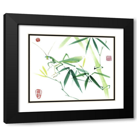 Mantis Black Modern Wood Framed Art Print with Double Matting by Parker, Nan Rae