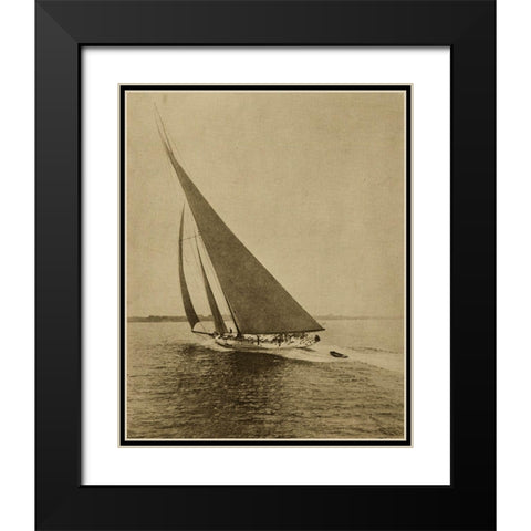 Racing Yachts II Black Modern Wood Framed Art Print with Double Matting by Vision Studio