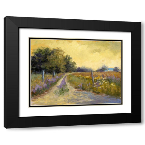 Falls Golden Fields Black Modern Wood Framed Art Print with Double Matting by Weber, Mary Jean
