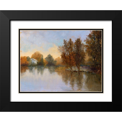 Lake of Peaceful Dreams Black Modern Wood Framed Art Print with Double Matting by Weber, Mary Jean