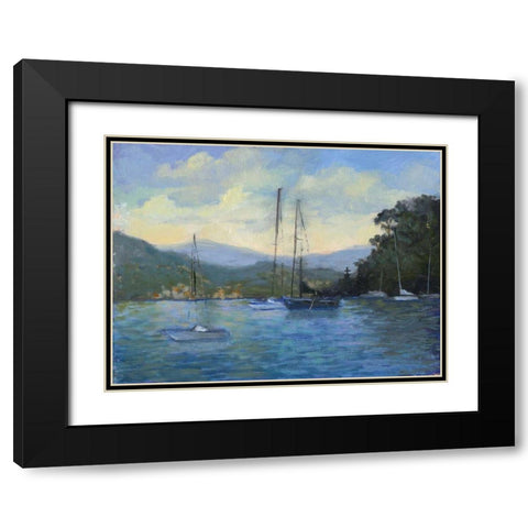 Portofino Bay Black Modern Wood Framed Art Print with Double Matting by Weber, Mary Jean