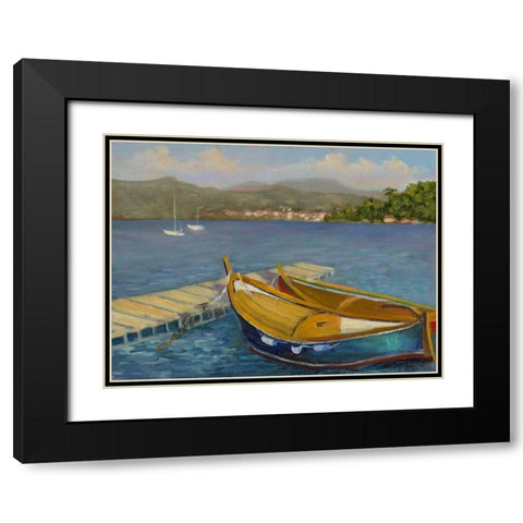 Porto Venere View Black Modern Wood Framed Art Print with Double Matting by Weber, Mary Jean