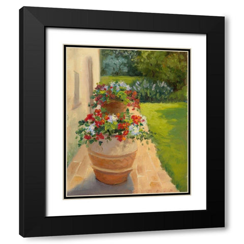 Urns by the Villa Black Modern Wood Framed Art Print with Double Matting by Weber, Mary Jean