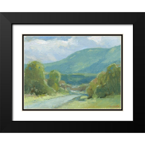 Mt. Tom View Black Modern Wood Framed Art Print with Double Matting by Calcasola, Stephen