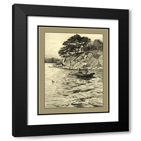 On the River I Black Modern Wood Framed Art Print with Double Matting by Briggs, Ernest