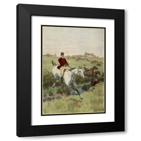 The First Jump Black Modern Wood Framed Art Print with Double Matting by Blinks, Thomas