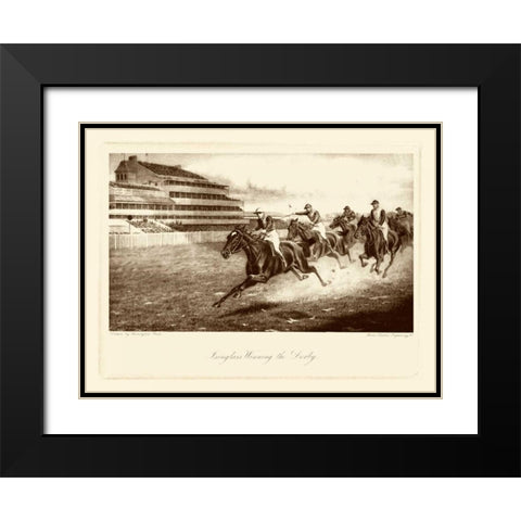 Winning the Derby Black Modern Wood Framed Art Print with Double Matting by Bird, Harington