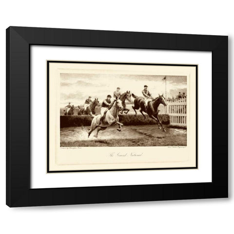 The Grand National Black Modern Wood Framed Art Print with Double Matting by Bird, Harington
