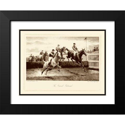 The Grand National Black Modern Wood Framed Art Print with Double Matting by Bird, Harington