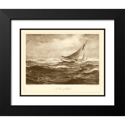 A Gale of Wind Black Modern Wood Framed Art Print with Double Matting by Henry, Napier