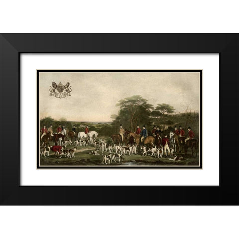 SirRichardSuttonandtheQuornHounds Black Modern Wood Framed Art Print with Double Matting by Grant, Sir Francis