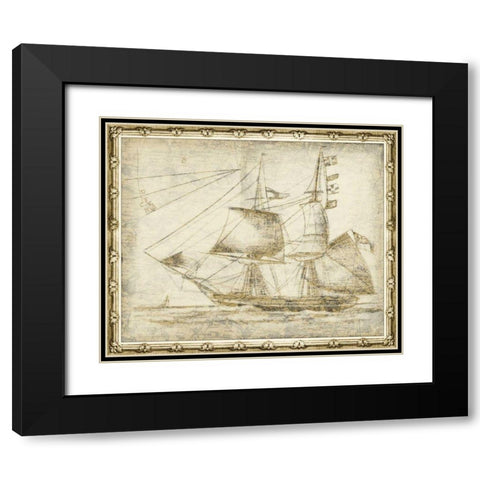 Ghost Ship II Black Modern Wood Framed Art Print with Double Matting by Vision Studio