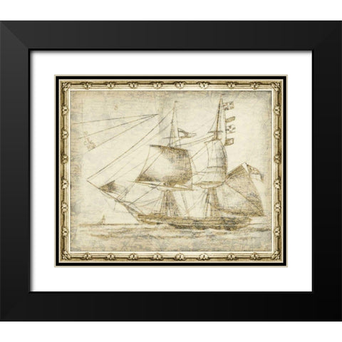 Ghost Ship II Black Modern Wood Framed Art Print with Double Matting by Vision Studio
