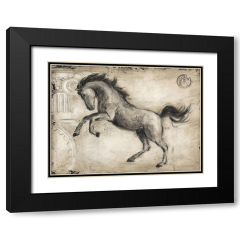 Roman Horse II Black Modern Wood Framed Art Print with Double Matting by Harper, Ethan