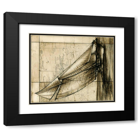 Tradewinds II Black Modern Wood Framed Art Print with Double Matting by Harper, Ethan