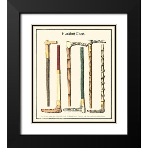 Custom Hunting Crops Black Modern Wood Framed Art Print with Double Matting by Unknown