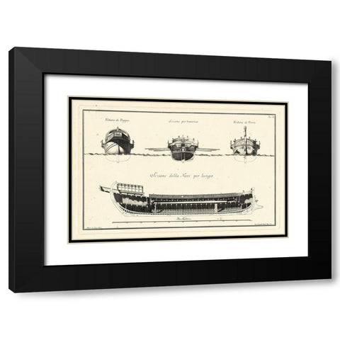 Veduta di Palmi Napoletani I Black Modern Wood Framed Art Print with Double Matting by Vega, Peitro la