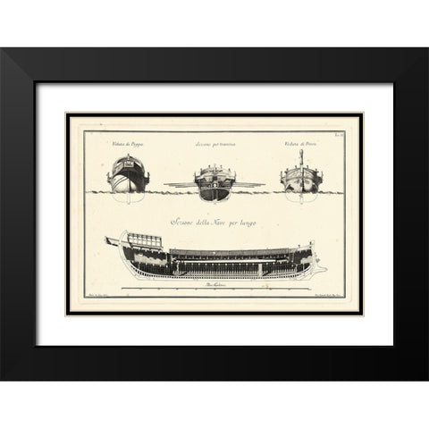 Veduta di Palmi Napoletani I Black Modern Wood Framed Art Print with Double Matting by Vega, Peitro la