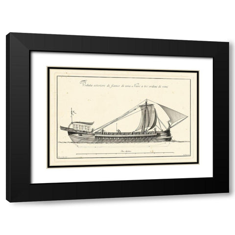 Veduta di Palmi Napoletani II Black Modern Wood Framed Art Print with Double Matting by Vega, Peitro la