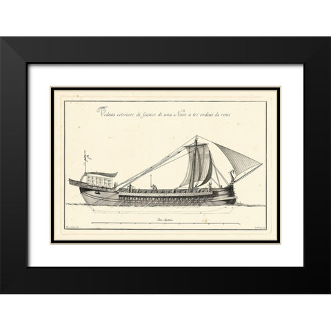 Veduta di Palmi Napoletani II Black Modern Wood Framed Art Print with Double Matting by Vega, Peitro la