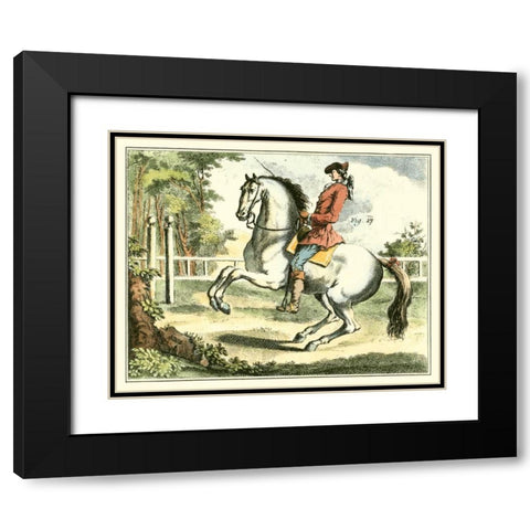 Equestrian Training II Black Modern Wood Framed Art Print with Double Matting by Diderot, Denis
