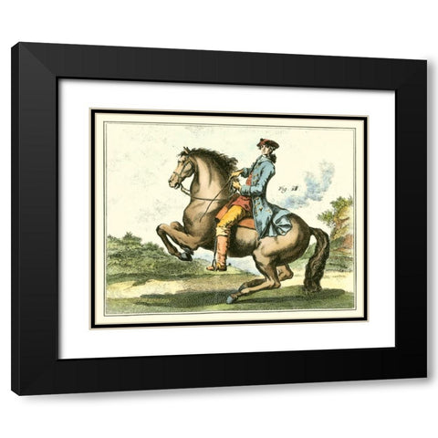 Equestrian Training IV Black Modern Wood Framed Art Print with Double Matting by Diderot, Denis