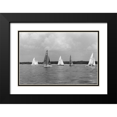 Ocean Breeze I Black Modern Wood Framed Art Print with Double Matting by DeNardo, Laura