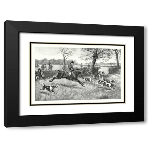 Hark Away Black Modern Wood Framed Art Print with Double Matting by G.D. Rowlandson