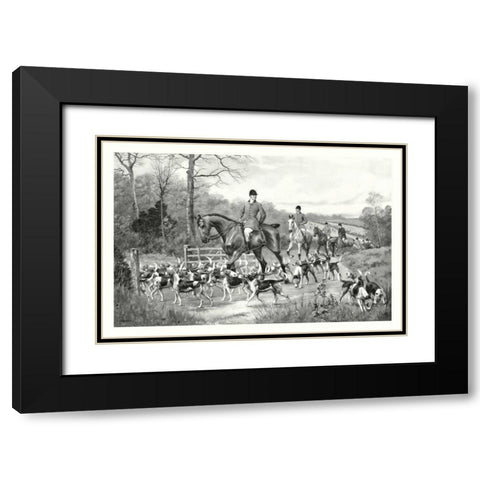 Going to Covert Black Modern Wood Framed Art Print with Double Matting by G.D. Rowlandson