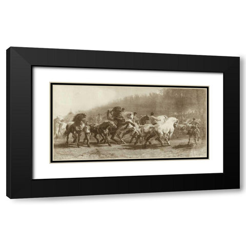 Horse Fair Black Modern Wood Framed Art Print with Double Matting by Bonheur, Rosa