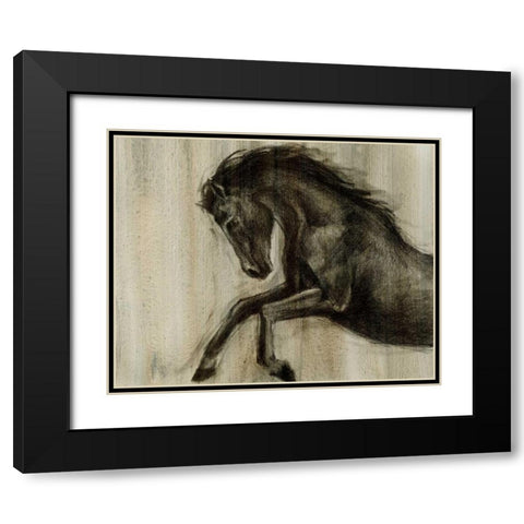 Dynamic Stallion II Black Modern Wood Framed Art Print with Double Matting by Harper, Ethan