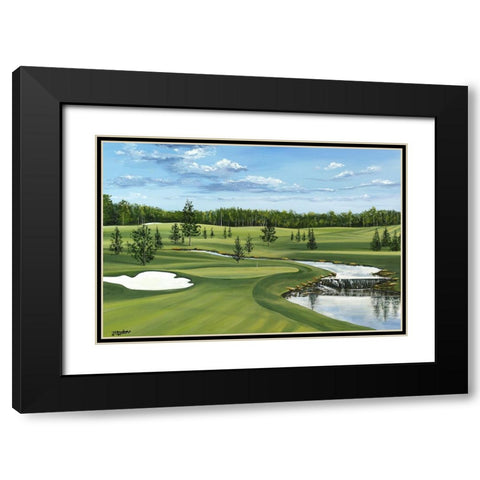 Day on the Links Black Modern Wood Framed Art Print with Double Matting by Blankenship, Tom