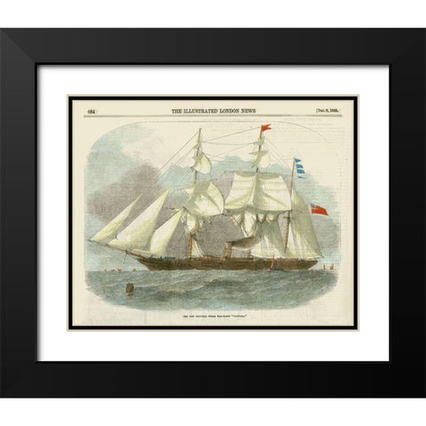 Antique Clipper Ship III Black Modern Wood Framed Art Print with Double Matting by Vision Studio